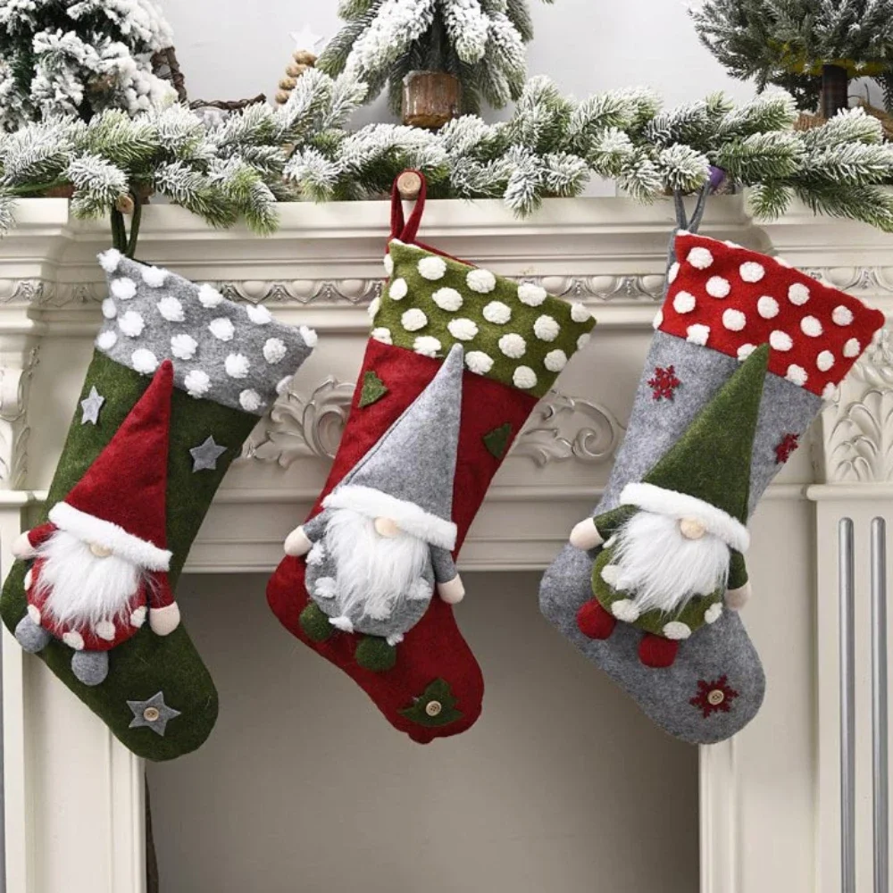 Christmas Stocking Hanging - Christmas Stocking Gift Bag Kids Candy