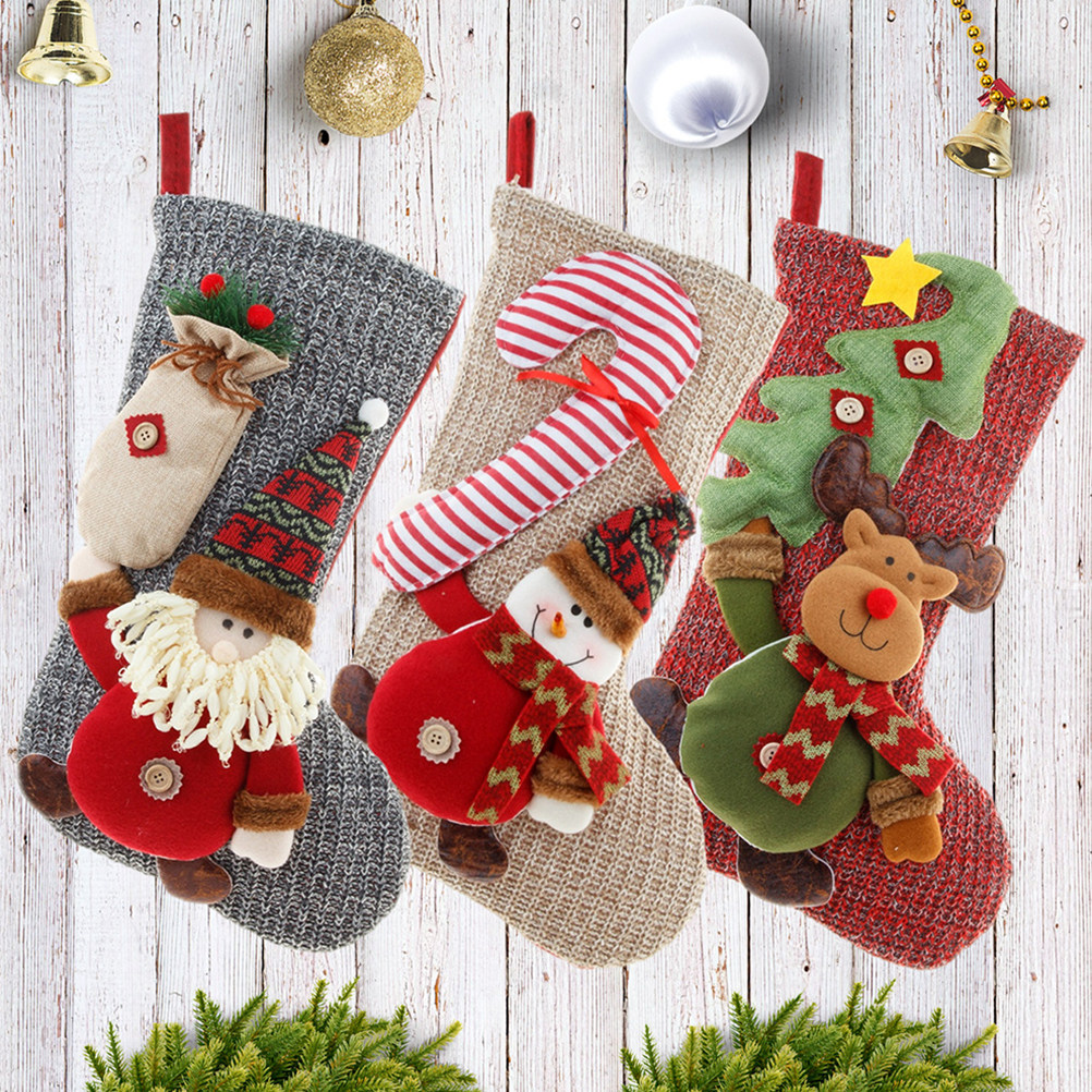 Christmas Stocking Hanging - Christmas Stockings Sock Decor Gift Bag