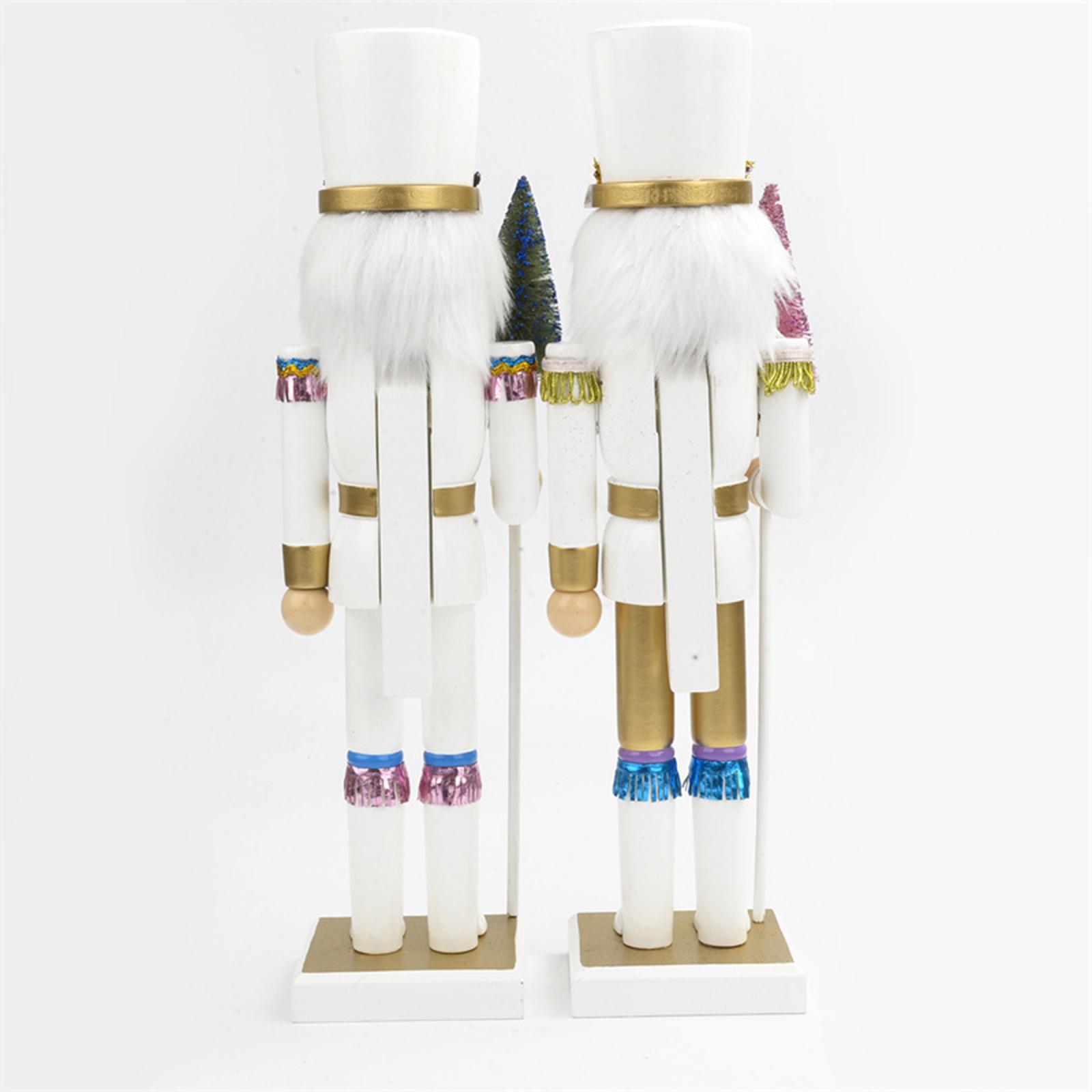 Nutcracker Figurine - 2 Pieces Wooden Nutcracker Ornament Puppet
