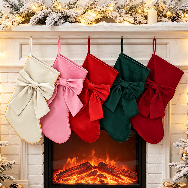 1pc Christmas Stockings, Bow G - đánh giá và giá Christmas Stocking Hanging