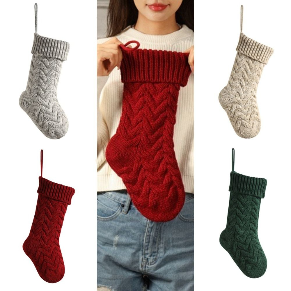 Knitted Christmas Sockings Flu - đánh giá và giá Christmas Stocking Hanging