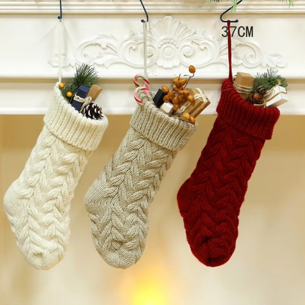 Knitted Christmas Sockings Flu - đánh giá và giá Christmas Stocking Hanging