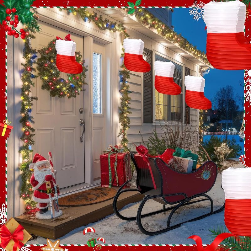 1 Pc Christmas Paper Lanterns  - đánh giá và giá Christmas Stocking Hanging