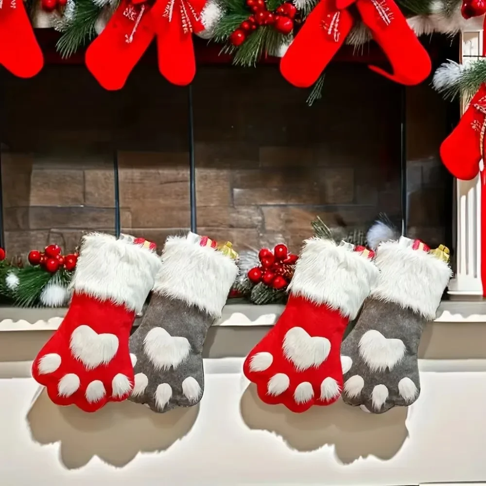 Christmas Stockings Paw Print  - đánh giá và giá Christmas Stocking Hanging